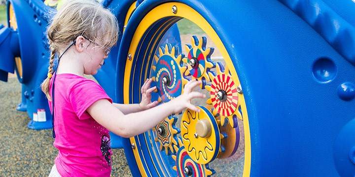 Inclusive playgrounds incorporate sensory zones.