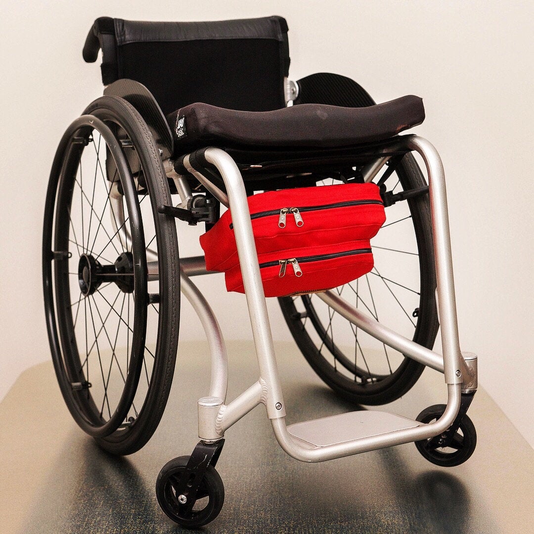 This wheelchair under the seat bag is available on Etsy.