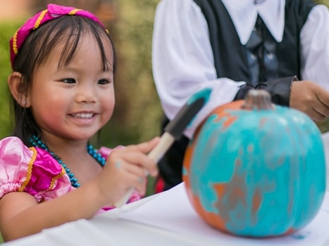 Paint or buy a teal pumpkin to support Halloween inclusion. 