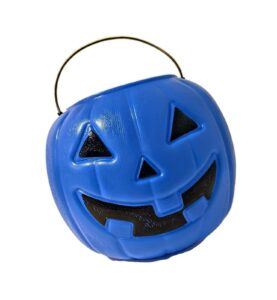 Blue colored pumpkin, Halloween bucket 