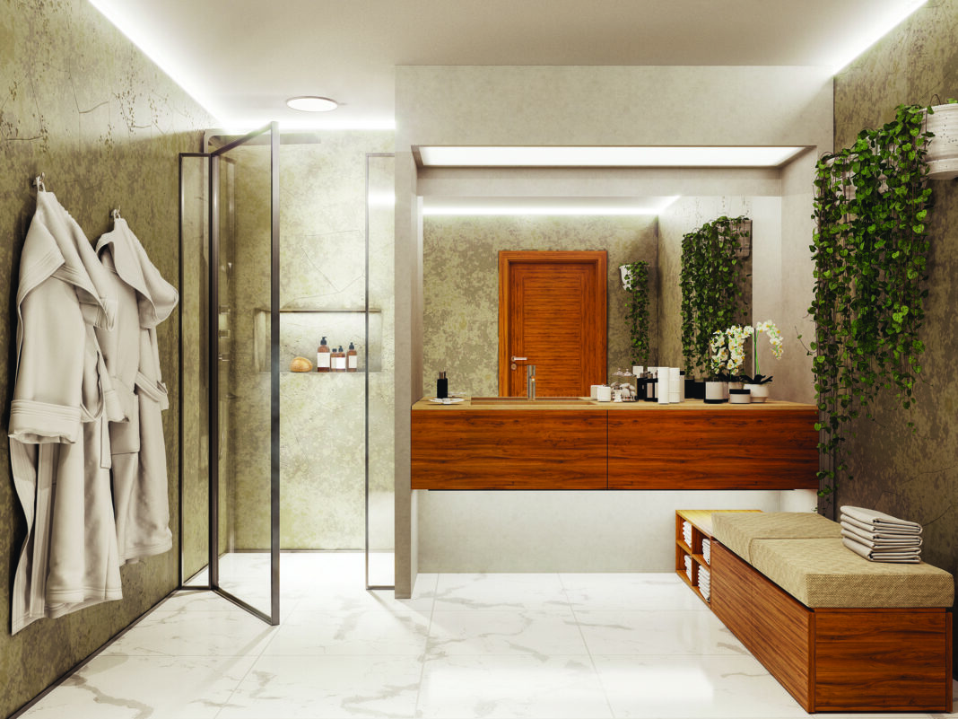 universal remodel - bathroom A remodeled bathroom inclusive on universal design elements.