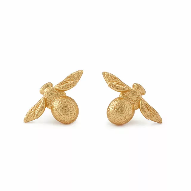 Gold bee earrings