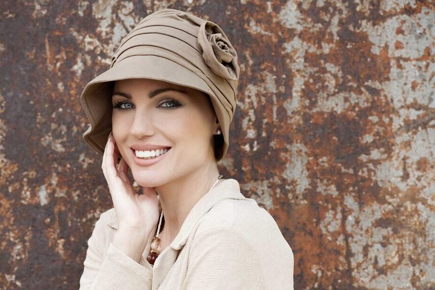 Rosabella Taupe Chemo Hat with UPF 50+ SUN PROTECTION