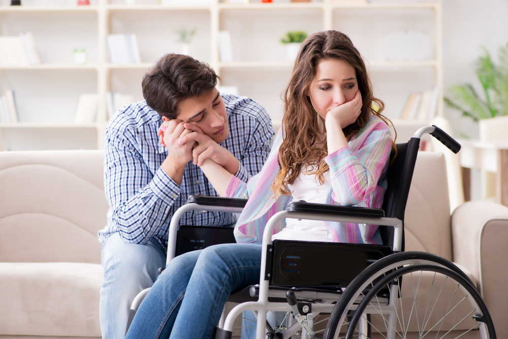 interabled couple looking upset 