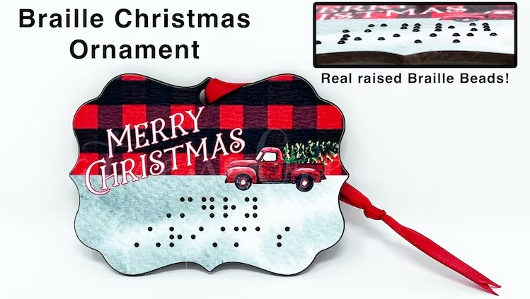 Braille Christmas Ornament