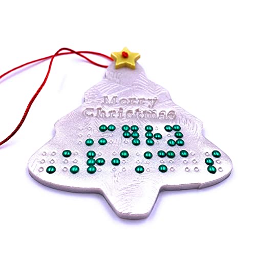 Christmas Ornaments Supporting Disability Awareness, Braille