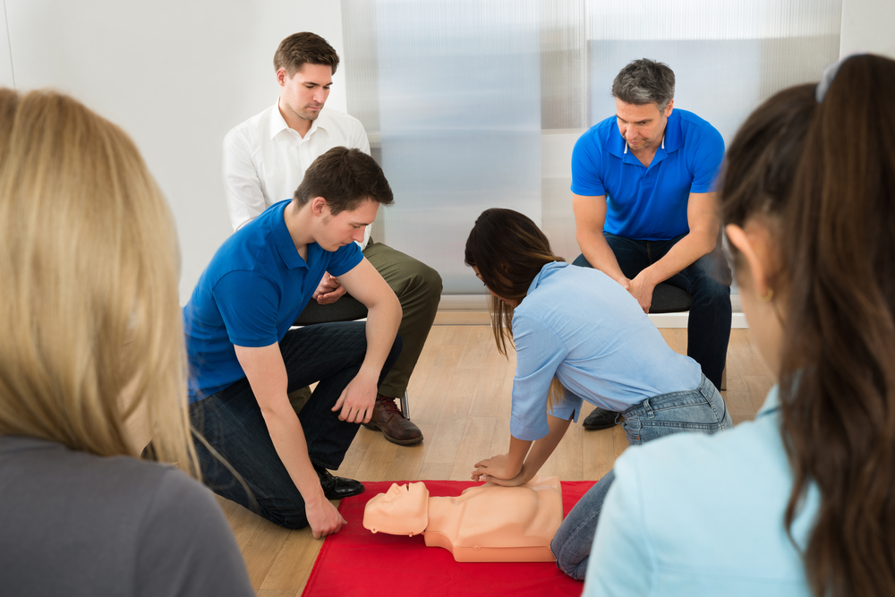 people participate in an inclusive bystander CPR class