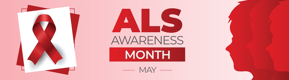 Amyotrophic lateral sclerosis ALS Awareness Month. Observed in May. Vector banner.