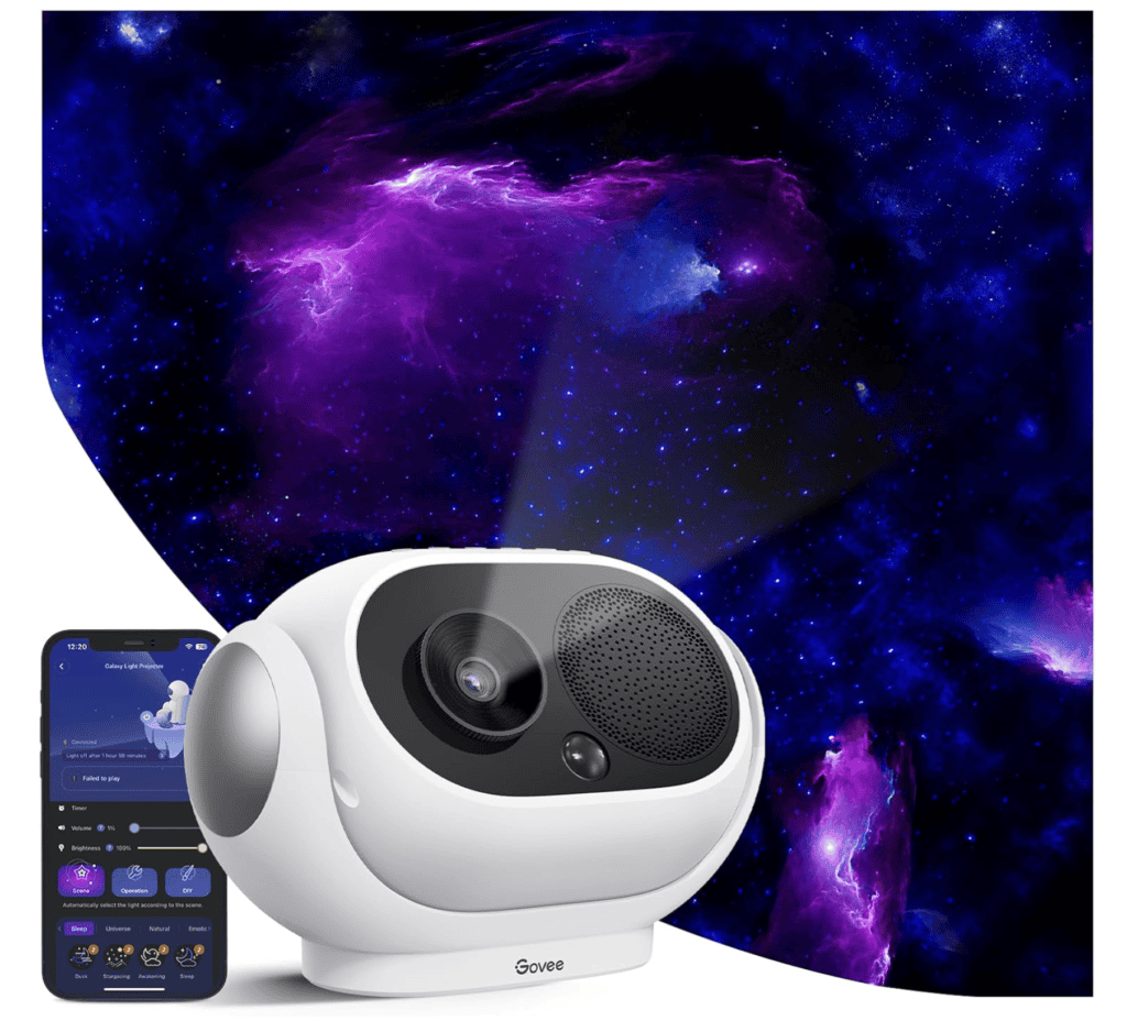 Govee Star Projector, Star Light with 8 Replaceable Discs, 38 Scene Modes, Bluetooth Speaker and 21 White Noises, Relaxing Light for Bedroom, Ceiling
