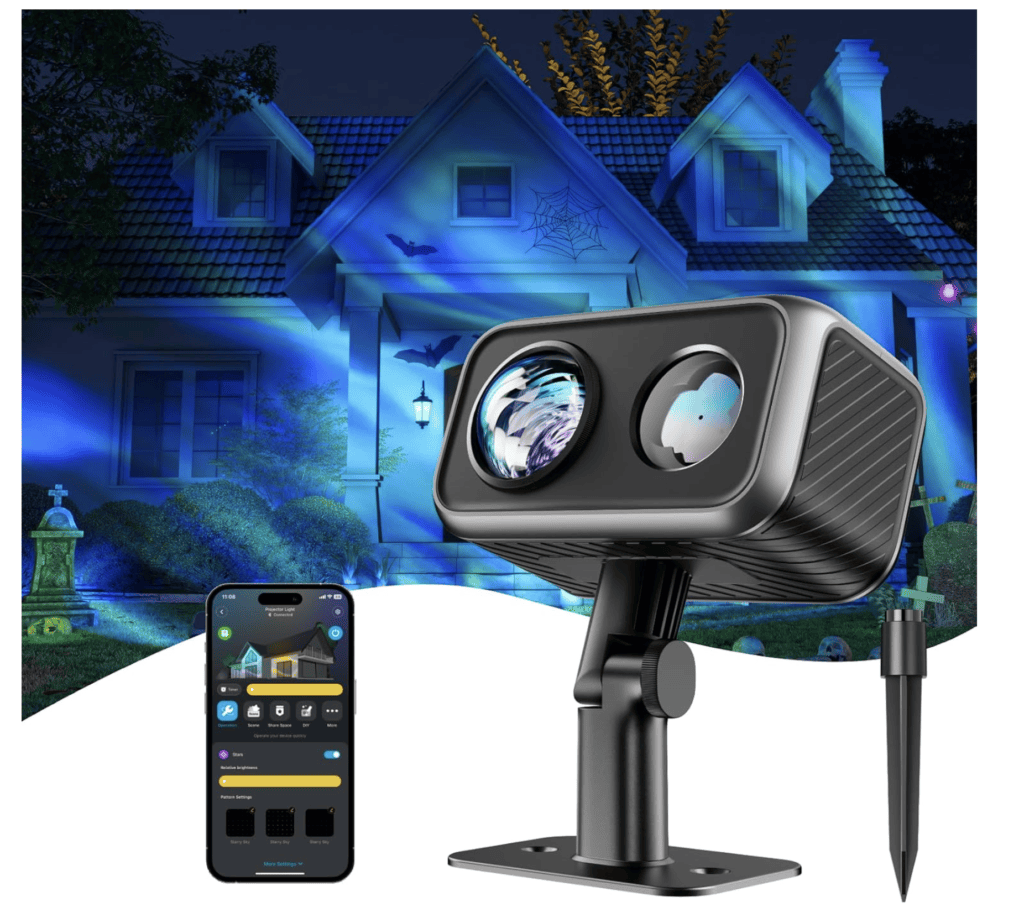Govee Outdoor Projector Light, Laser and Aurora Star Projector Light for Indoor and Outdoor Decor, 16 RGB Patterns, RGBW Aurora, 51 Scene Modes, Works with Alexa, Google Assistant, Matter