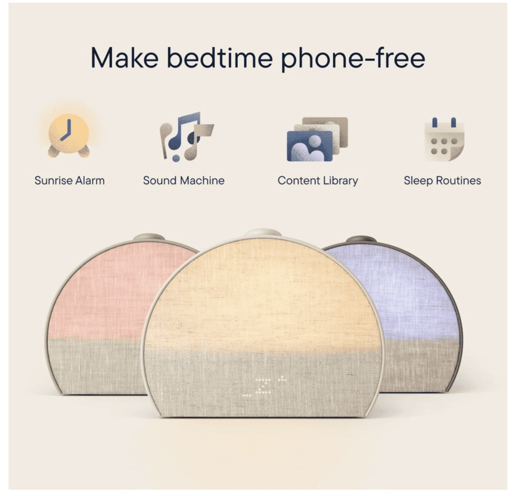 Hatch Restore 3 Sunrise Alarm Clock & Sound Machine, Smart Light (Putty) White noise machine & sunrise alarm light, 80+ sleep sounds, screen-free bedtime routine with meditations via Hatch Sleep App