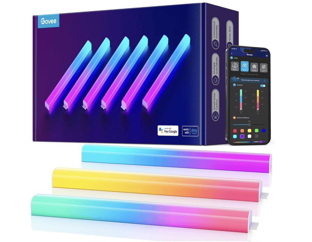 Govee Glide Wall Lights, Smart Gaming Light Bar, Works with SmartThings | RGBIC LED Wall Lamp