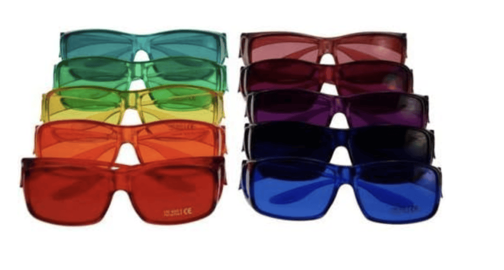 Color Therapy Glasses Full Color Set Fits Over Prescription Glasses (Set of 7 Colors)