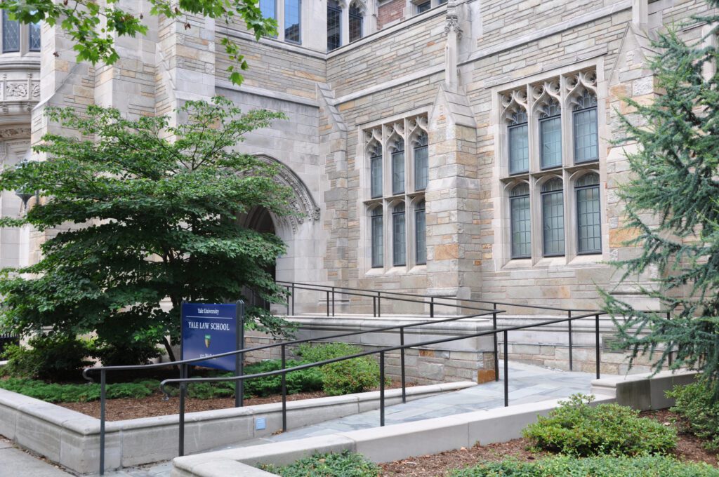 University in New Haven, Connecticut, wheelchair ramp. 