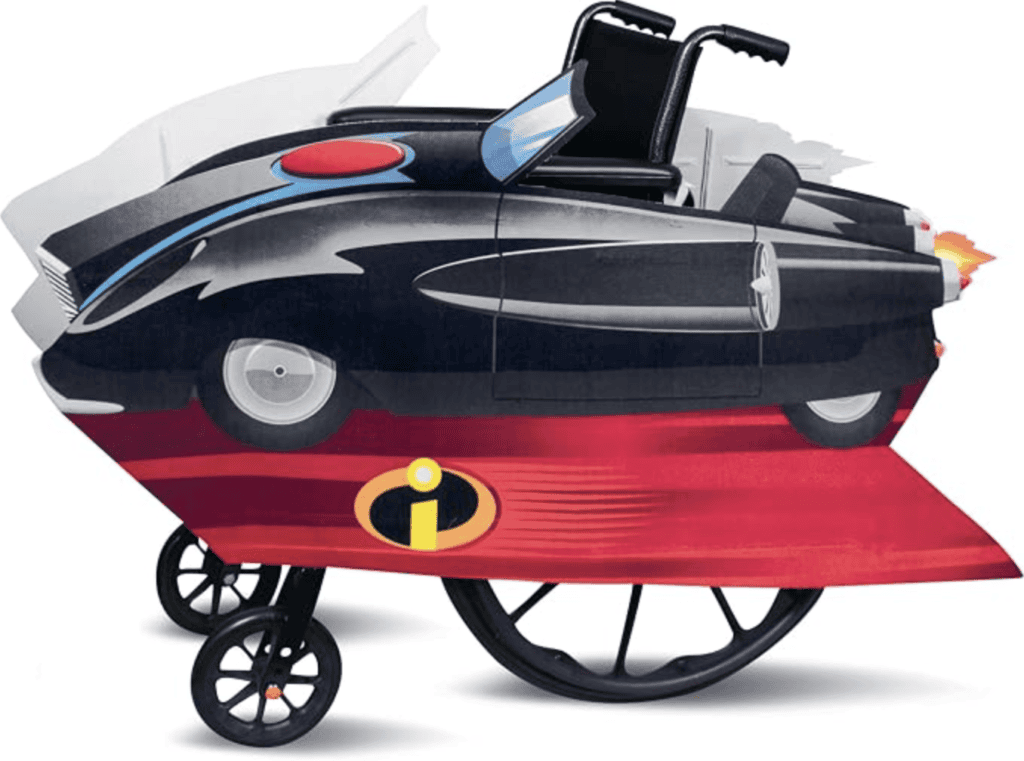 Batman adaptive wheelchair costume by Disguise. Sold on Amazon.