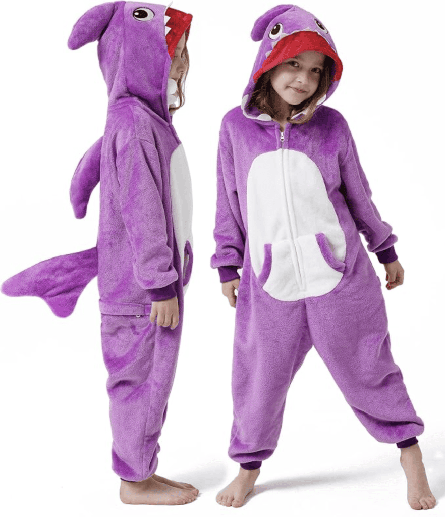 Purple animal onesie kids costume