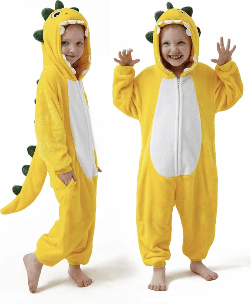 Yellow animal onesie kids costume