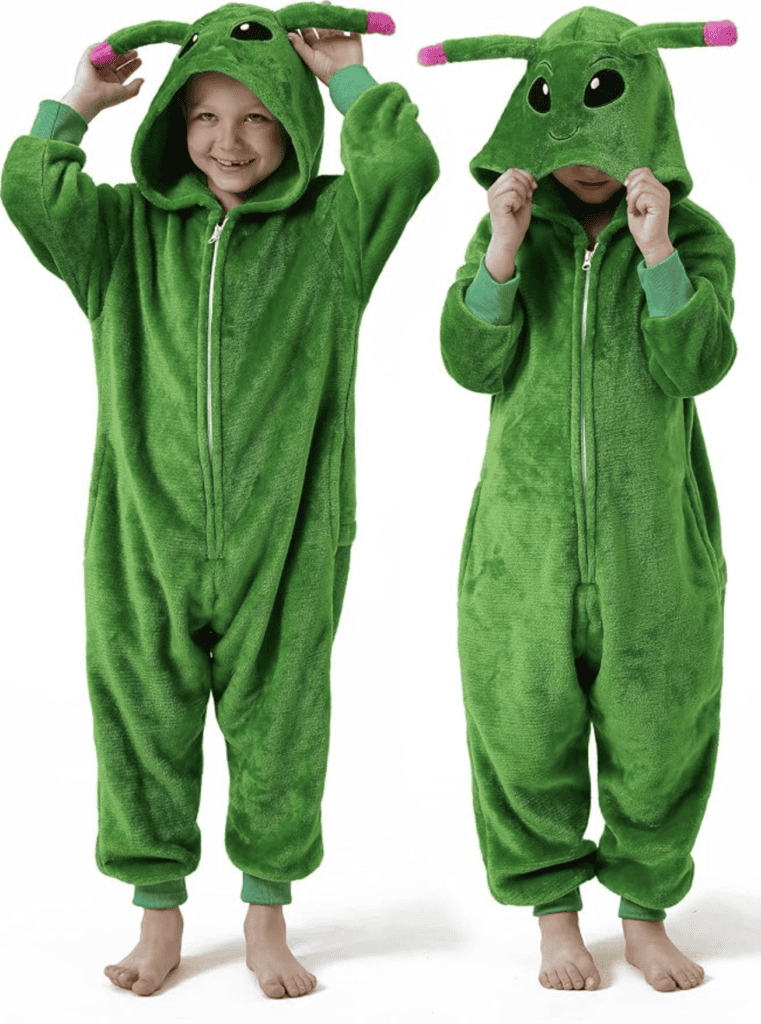 Green animal onesie kids costume
