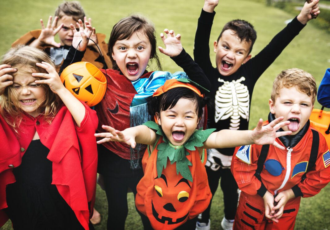 Little kids at a Halloween party