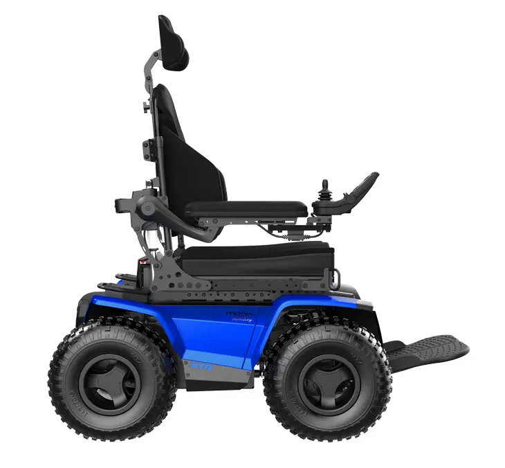 Blue Magic Mobility XT4 Power Wheelchair. Photo courtesy of Sunrise Medical